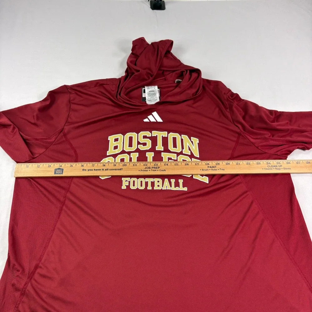Boston College Eagles Hoodie Mens 2XL Red Adidas Player Issued Pullover NCAA